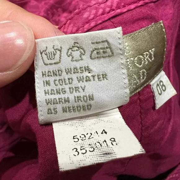 The Territory Ahead Sleeveless Pink Embroidered Cotton and Silk Dress Size 8 - Picture 6 of 7